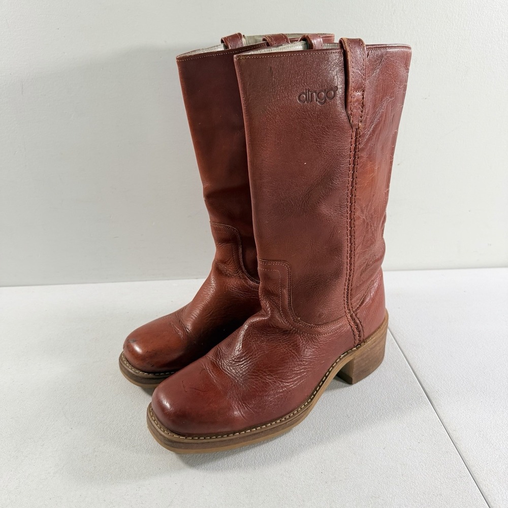 Vintage Dingo Acme 7258 Campus Mens Brown Leather Western Motorcycle Boots 9.5 D
